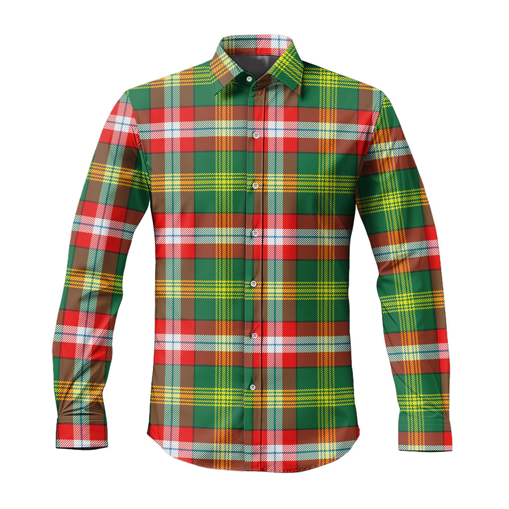 Northwest Territories Canada Tartan Long Sleeve Button Up Shirt Men's Shirt - Tartan Vibes Clothing