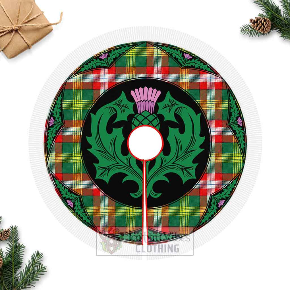 Tartan Vibes Clothing Northwest Territories Canada Tartan Christmas Tree Skirt Scottish Thistle Style