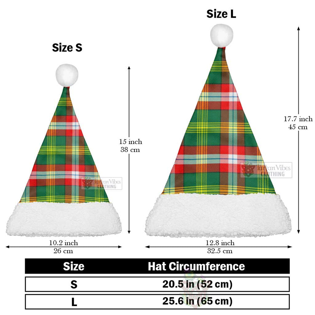 Northwest Territories Canada Tartan Christmas Santa Hats Christmas Hat L 25.6in (65cm) - Tartan Vibes Clothing