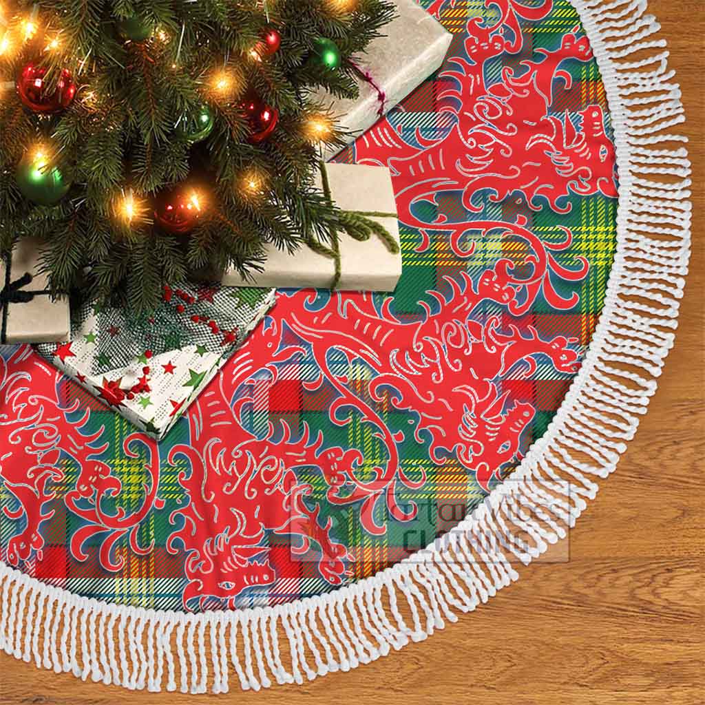 Tartan Vibes Clothing Northwest Territories Canada Tartan Christmas Tree Skirt Lion Rampant Style