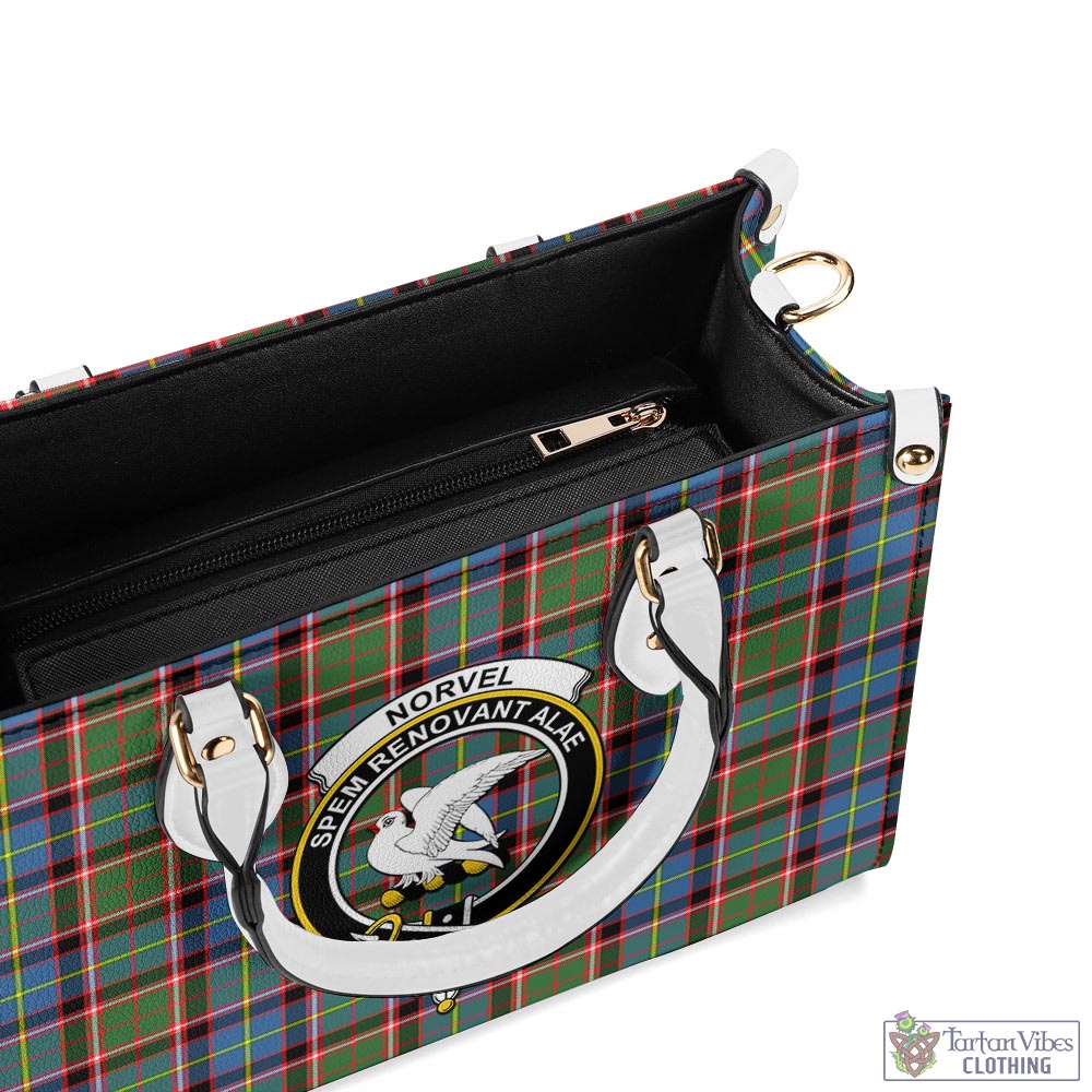 Tartan Vibes Clothing Norvel Tartan Luxury Leather Handbags with Family Crest