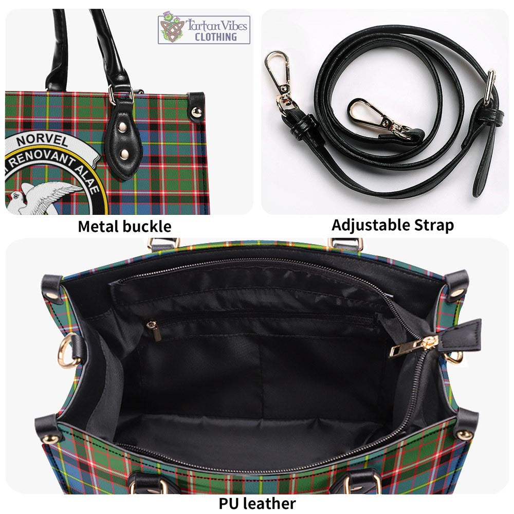 Tartan Vibes Clothing Norvel Tartan Luxury Leather Handbags with Family Crest