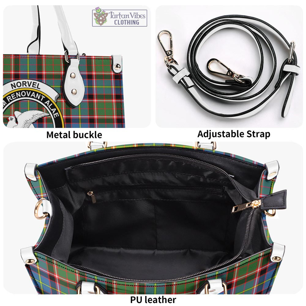 Tartan Vibes Clothing Norvel Tartan Luxury Leather Handbags with Family Crest