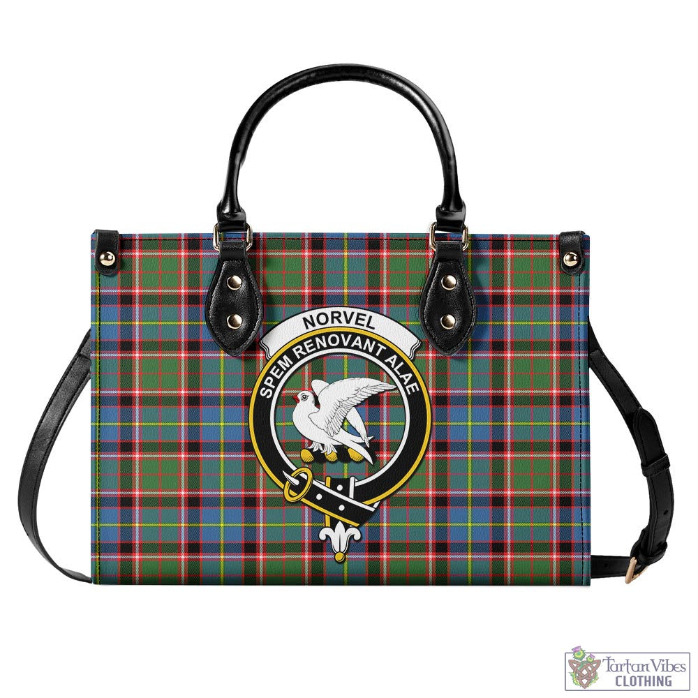 Tartan Vibes Clothing Norvel Tartan Luxury Leather Handbags with Family Crest