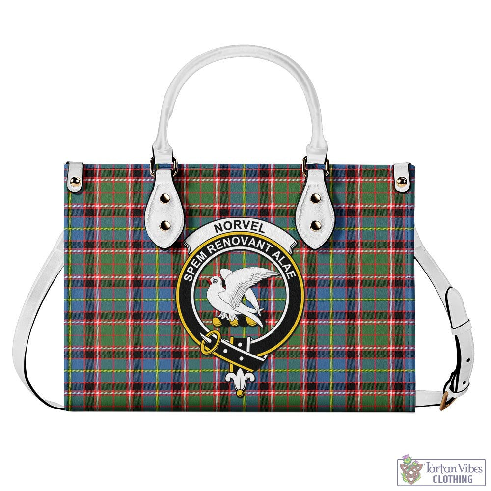 Tartan Vibes Clothing Norvel Tartan Luxury Leather Handbags with Family Crest