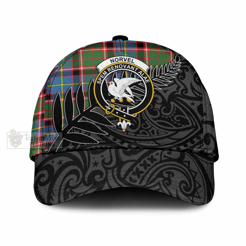 Tartan Vibes Clothing Norvel Tartan Classic Cap with New Zealand Silver Fern Half Style