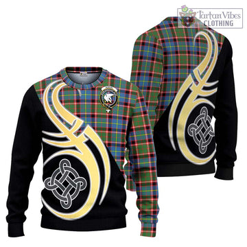 Norvel Tartan Knitted Sweater with Family Crest and Celtic Symbol Style