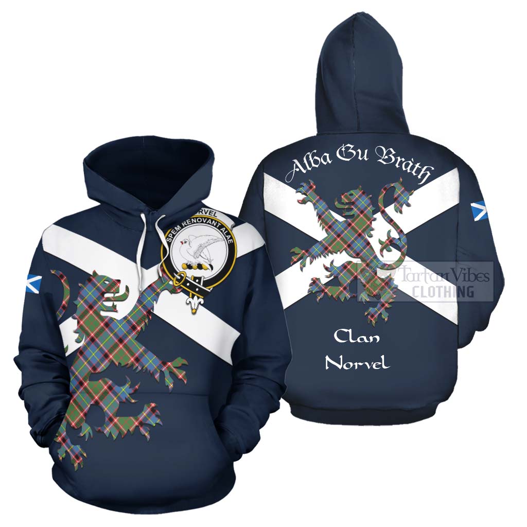 Tartan Vibes Clothing Norvel Tartan Lion Rampant Hoodie – Proudly Display Your Heritage with Alba Gu Brath and Clan Name