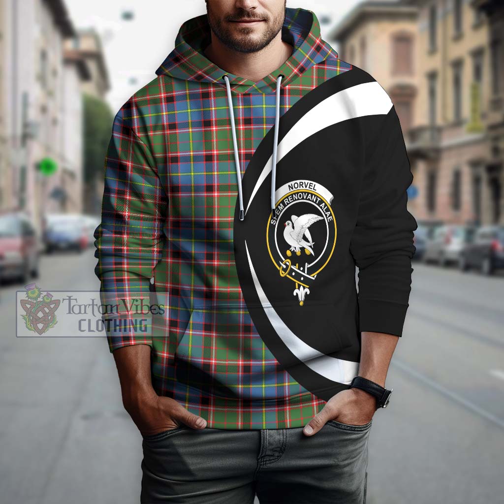 Tartan Vibes Clothing Norvel Tartan Hoodie with Family Crest Circle Style