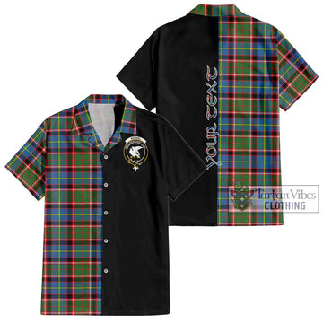 Norvel Tartan Short Sleeve Button Shirt with Family Crest and Half Of Me Style