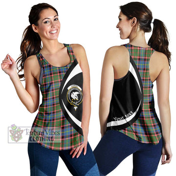 Norvel Tartan Women's Racerback Tanks with Family Crest Circle Style