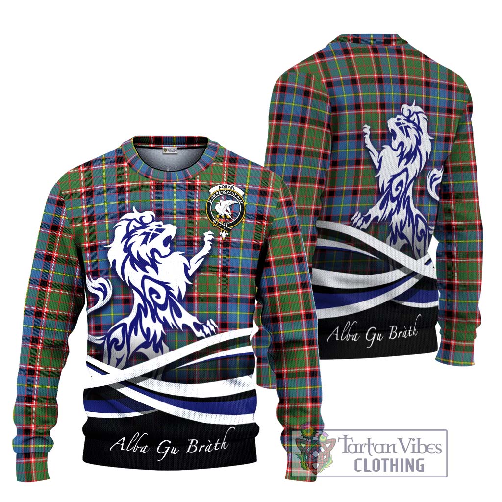 Tartan Vibes Clothing Norvel Tartan Knitted Sweater with Alba Gu Brath Regal Lion Emblem