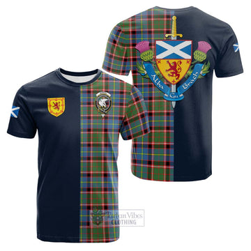 Norvel Tartan Cotton T-shirt with Scottish Lion Royal Arm Half Style