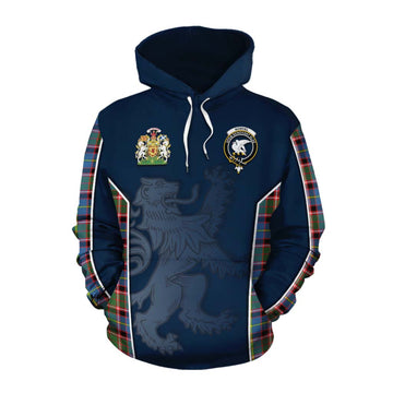 Norvel Tartan Cotton Hoodie with Family Crest and Lion Rampant Vibes Sport Style