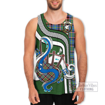 Norvel Tartan Men's Tank Top with Epic Bagpipe Style