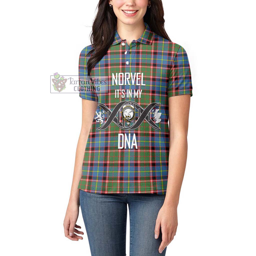 Tartan Vibes Clothing Norvel Tartan Women's Polo Shirt with Family Crest DNA In Me Style