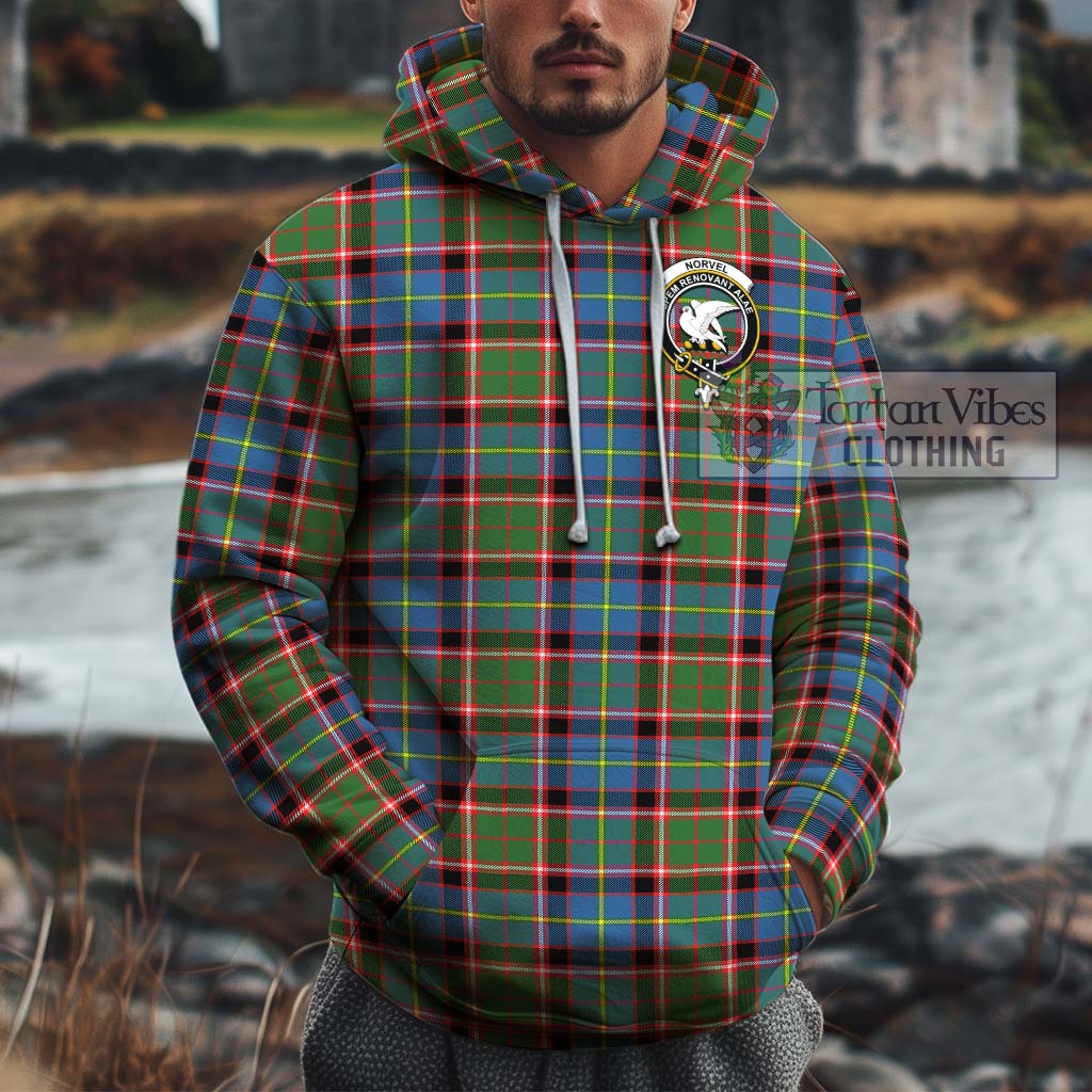 Tartan Vibes Clothing Norvel Tartan Cotton Hoodie with Family Crest