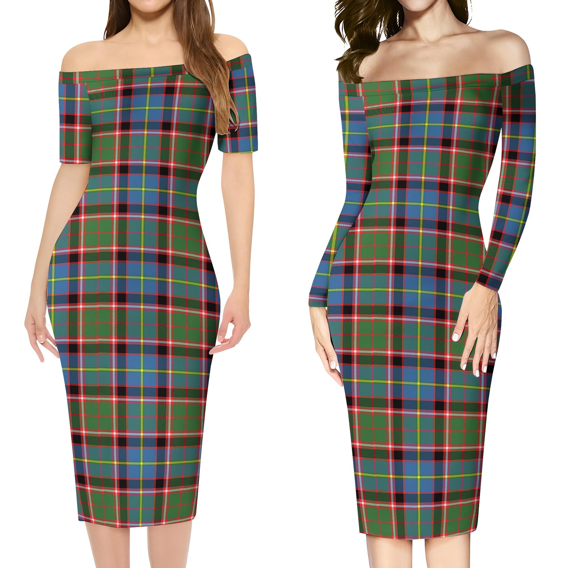 Norvel Tartan Off Shoulder Lady Dress Women's Dress - Tartanvibesclothing