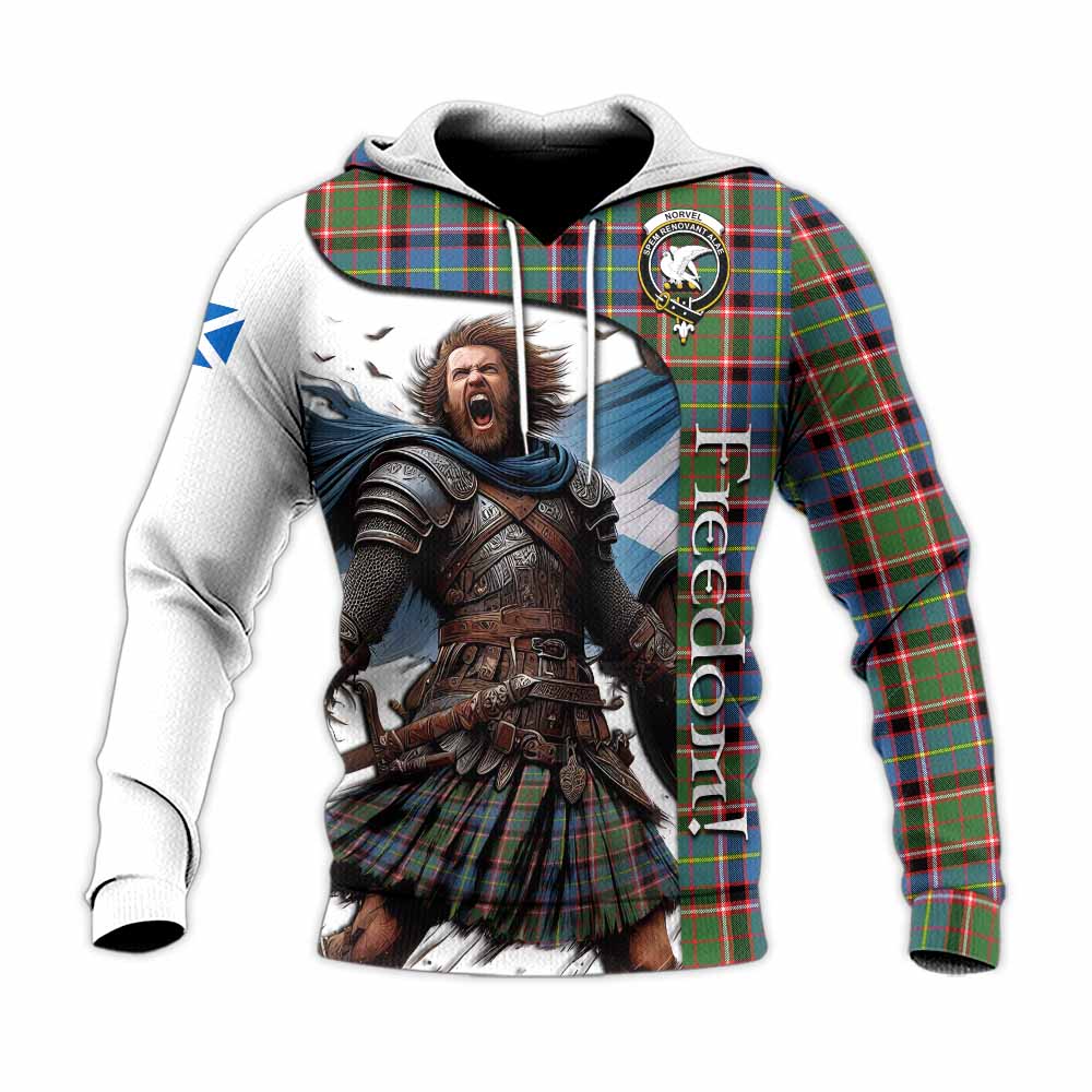 Tartan Vibes Clothing Norvel Crest Tartan Knitted Hoodie Inspired by the Freedom of Scottish Warrior