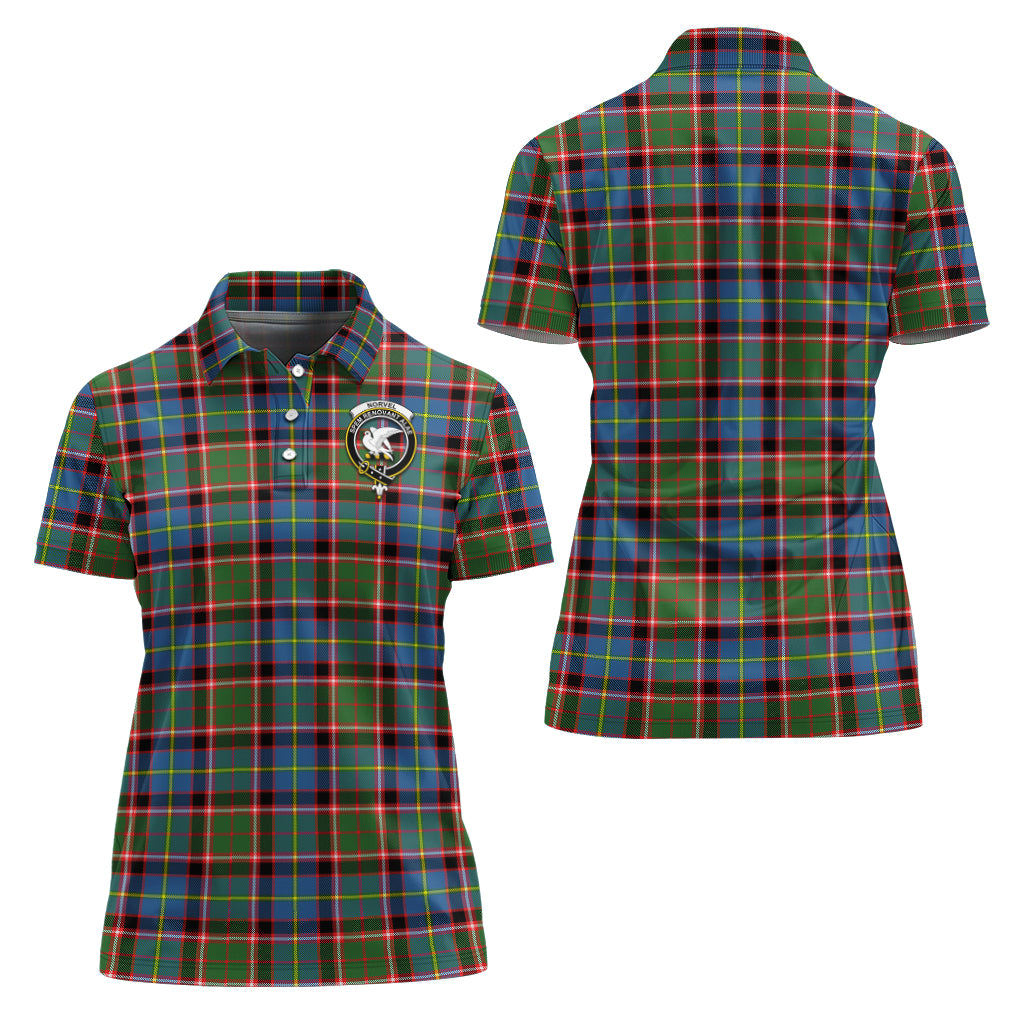 Norvel Tartan Polo Shirt with Family Crest For Women Women - Tartan Vibes Clothing