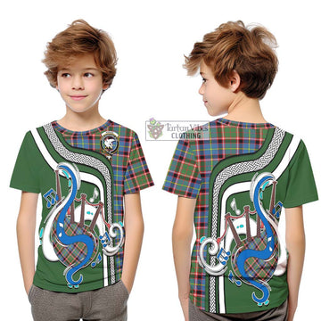 Norvel Tartan Kid T-Shirt with Epic Bagpipe Style