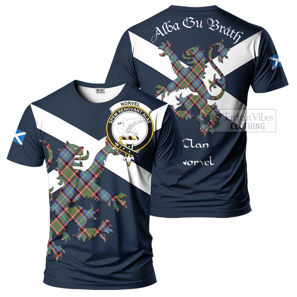 Tartan Vibes Clothing Norvel Tartan Lion Rampant T-Shirt – Proudly Display Your Heritage with Alba Gu Brath and Clan Name