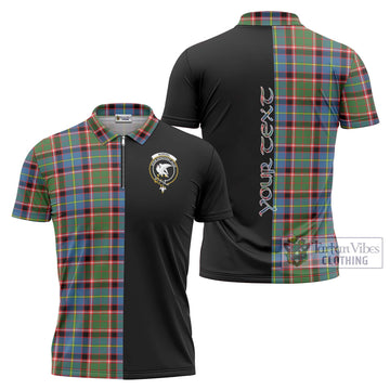 Norvel Tartan Zipper Polo Shirt with Family Crest and Half Of Me Style