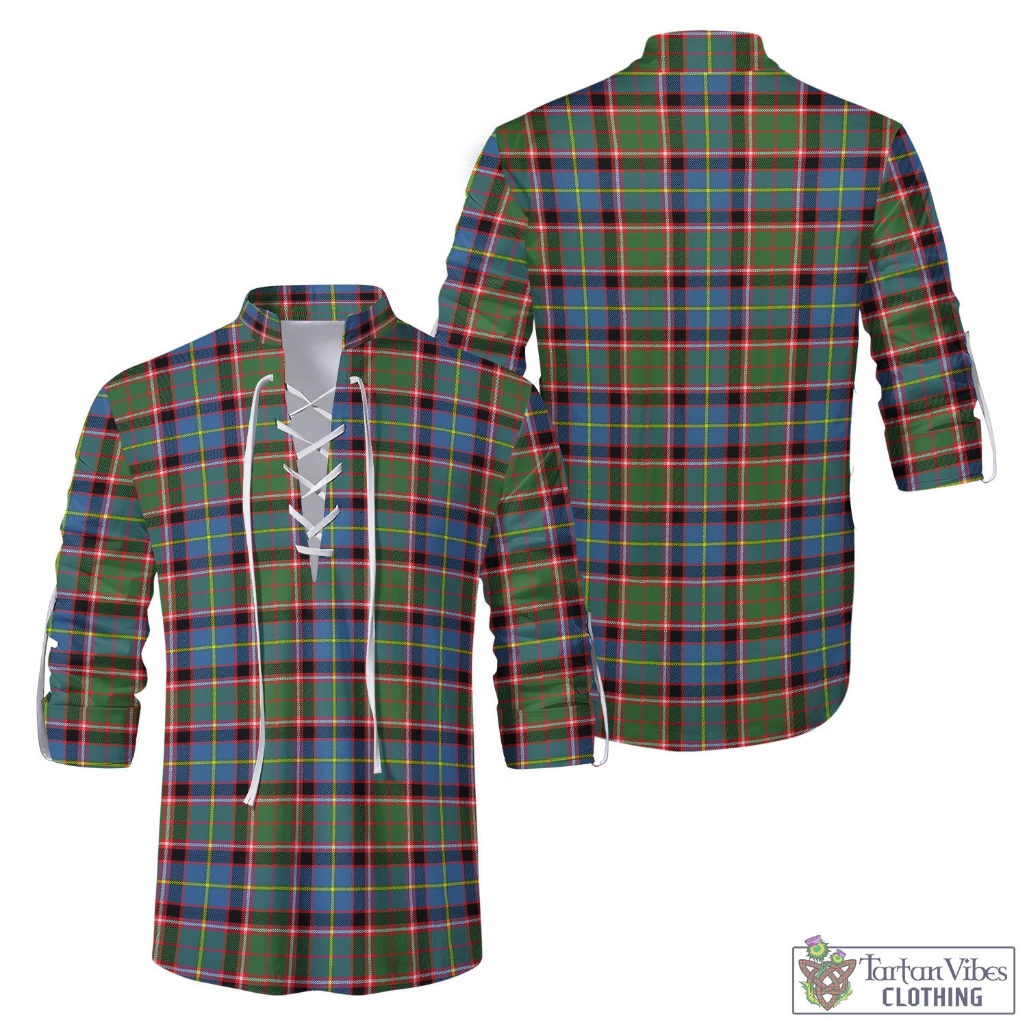 Tartan Vibes Clothing Norvel Tartan Men's Scottish Traditional Jacobite Ghillie Kilt Shirt