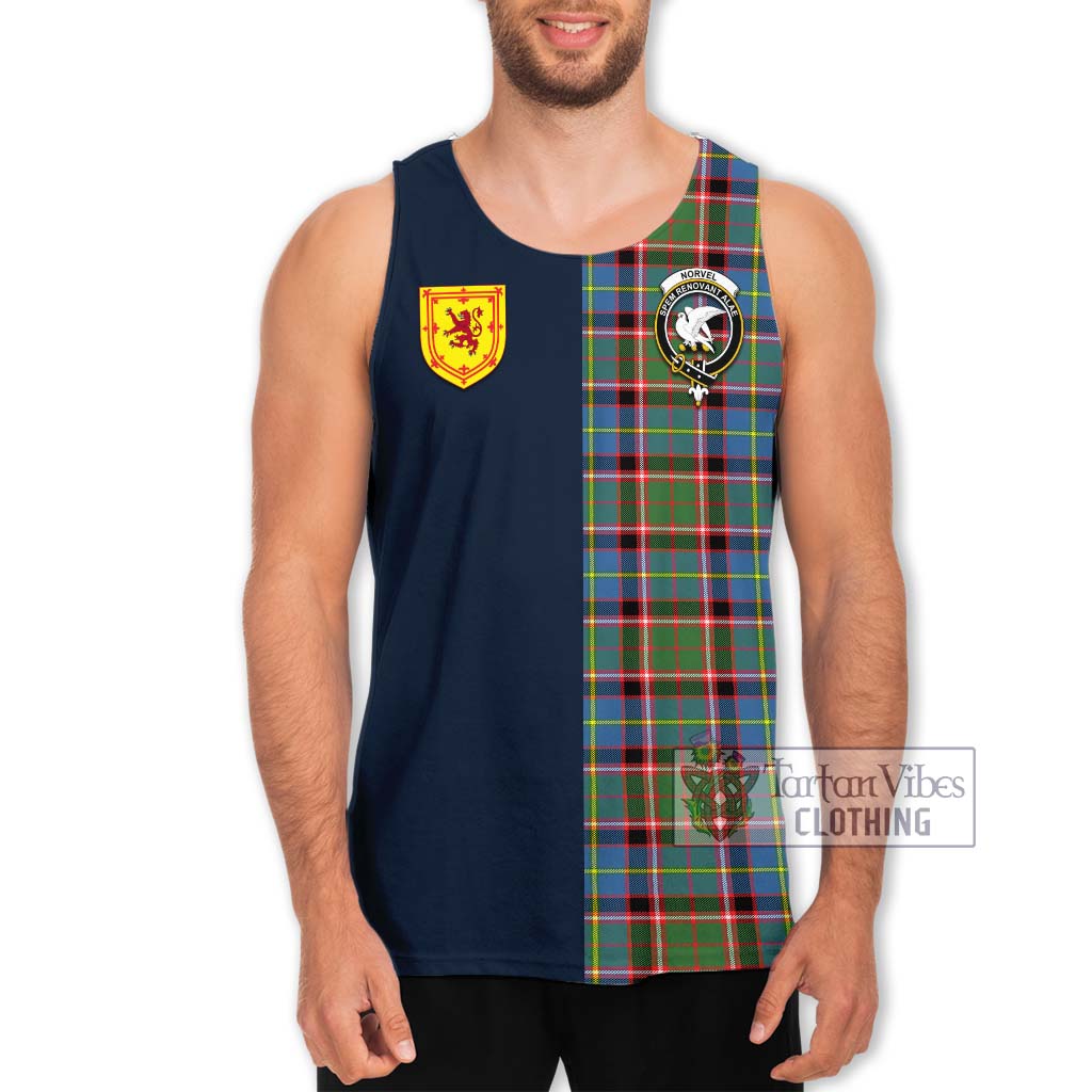 Tartan Vibes Clothing Norvel Tartan Men's Tank Top with Scottish Lion Royal Arm Half Style