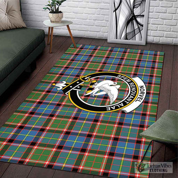 Norvel Tartan Area Rug with Family Crest