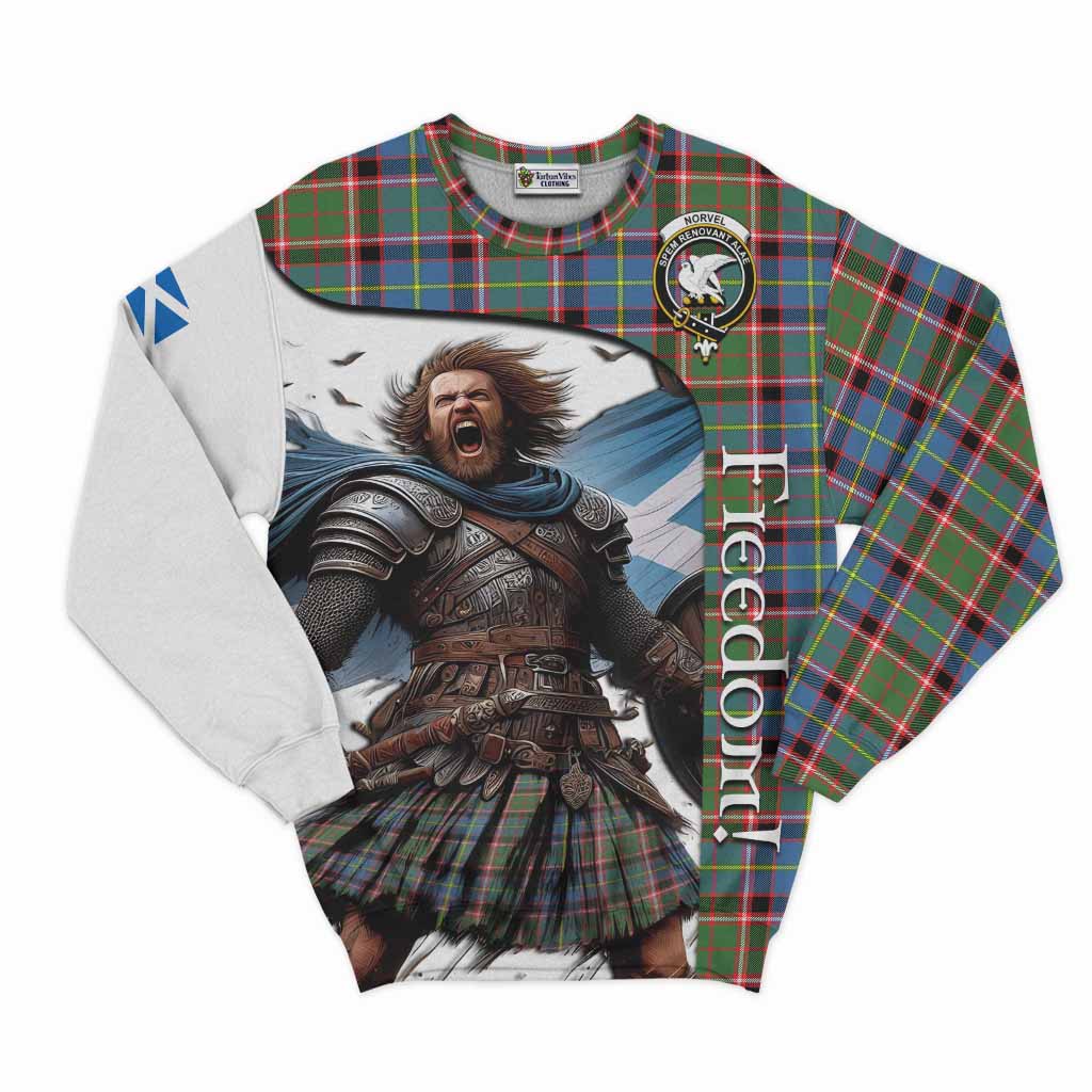 Tartan Vibes Clothing Norvel Crest Tartan Sweatshirt Inspired by the Freedom of Scottish Warrior