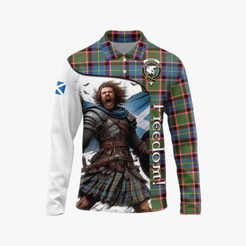 Norvel Crest Tartan Long Sleeve Polo Shirt Inspired by the Freedom of Scottish Warrior