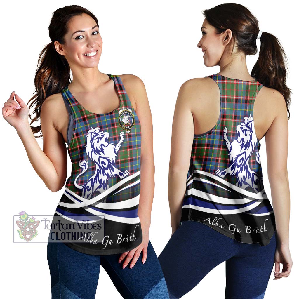 Tartan Vibes Clothing Norvel Tartan Women's Racerback Tanks with Alba Gu Brath Regal Lion Emblem