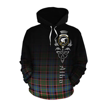 Norvel Tartan Cotton Hoodie Featuring Alba Gu Brath Family Crest Celtic Inspired