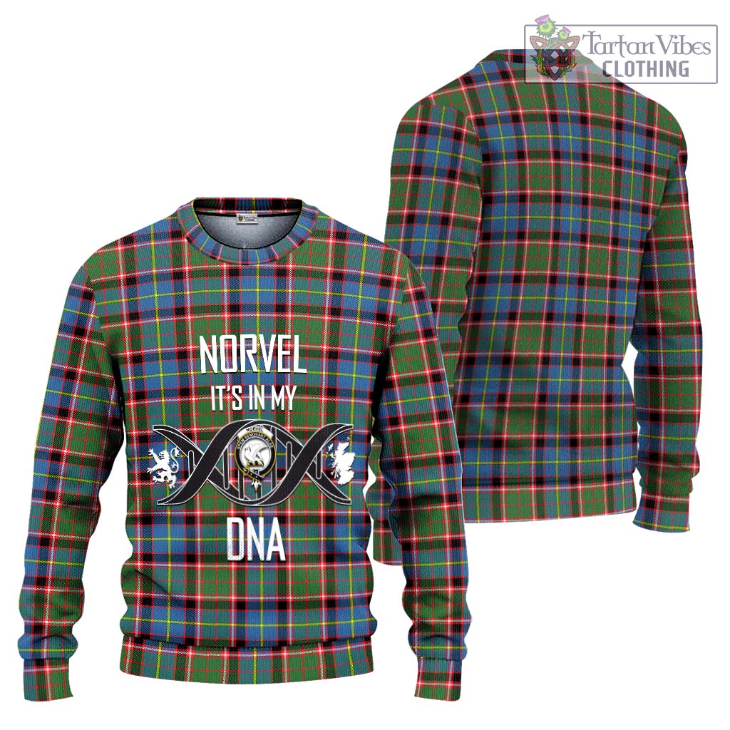 Tartan Vibes Clothing Norvel Tartan Knitted Sweater with Family Crest DNA In Me Style