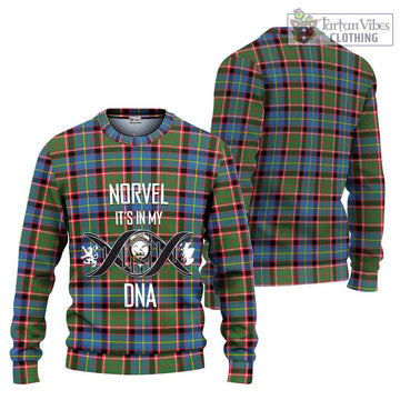 Norvel Tartan Knitted Sweater with Family Crest DNA In Me Style