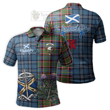 Norvel Tartan Polo Shirt Happy St. Andrew's Day Half Tartan Style Kid - Tartan Vibes Clothing