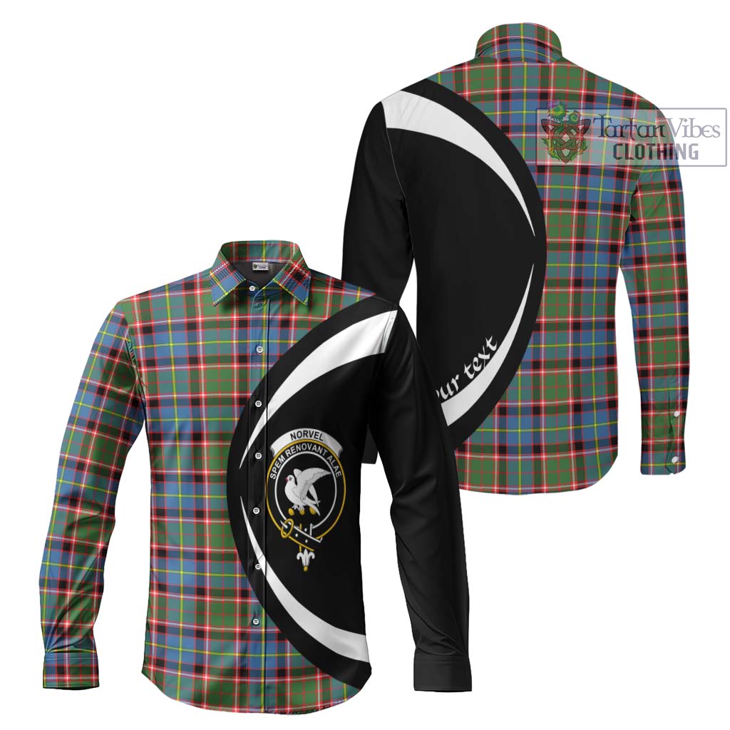 Tartan Vibes Clothing Norvel Tartan Long Sleeve Button Up with Family Crest Circle Style