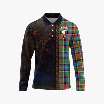 Norvel Tartan Family Crest Long Sleeve Polo Shirt Alba Gu Brath Be Brave Lion Ancient Style Unisex - Tartan Vibes Clothing