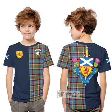 Norvel Tartan Kid T-Shirt with Scottish Lion Royal Arm Half Style