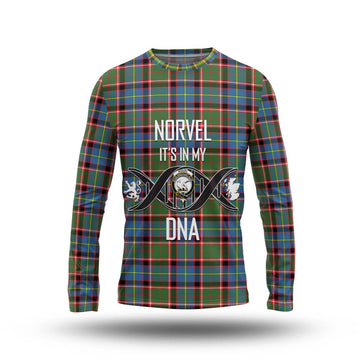 Norvel Tartan Long Sleeve T-Shirt with Family Crest DNA In Me Style