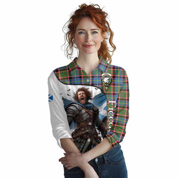 Norvel Crest Tartan Women's Casual Shirt Inspired by the Freedom of Scottish Warrior