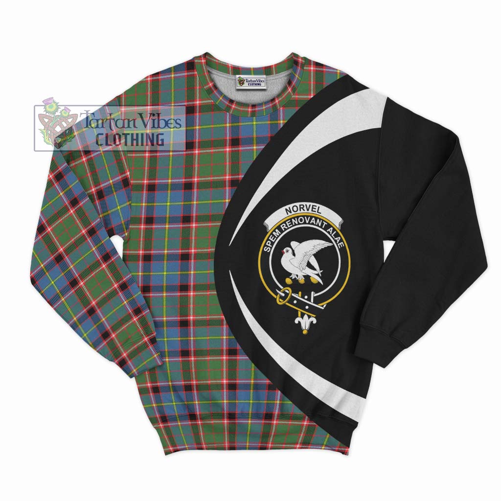 Tartan Vibes Clothing Norvel Tartan Sweatshirt with Family Crest Circle Style