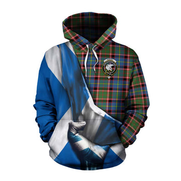 Norvel Tartan Cotton Hoodie with Family Crest Scotland Patriotic Style