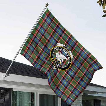 Norvel Tartan House Flag with Family Crest