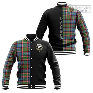 Norvel Tartan Baseball Jacket with Family Crest and Half Of Me Style