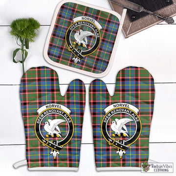 Norvel Tartan Combo Oven Mitt & Pot-Holder with Family Crest