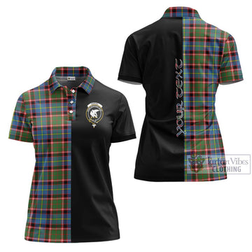 Norvel Tartan Women's Polo Shirt with Family Crest and Half Of Me Style