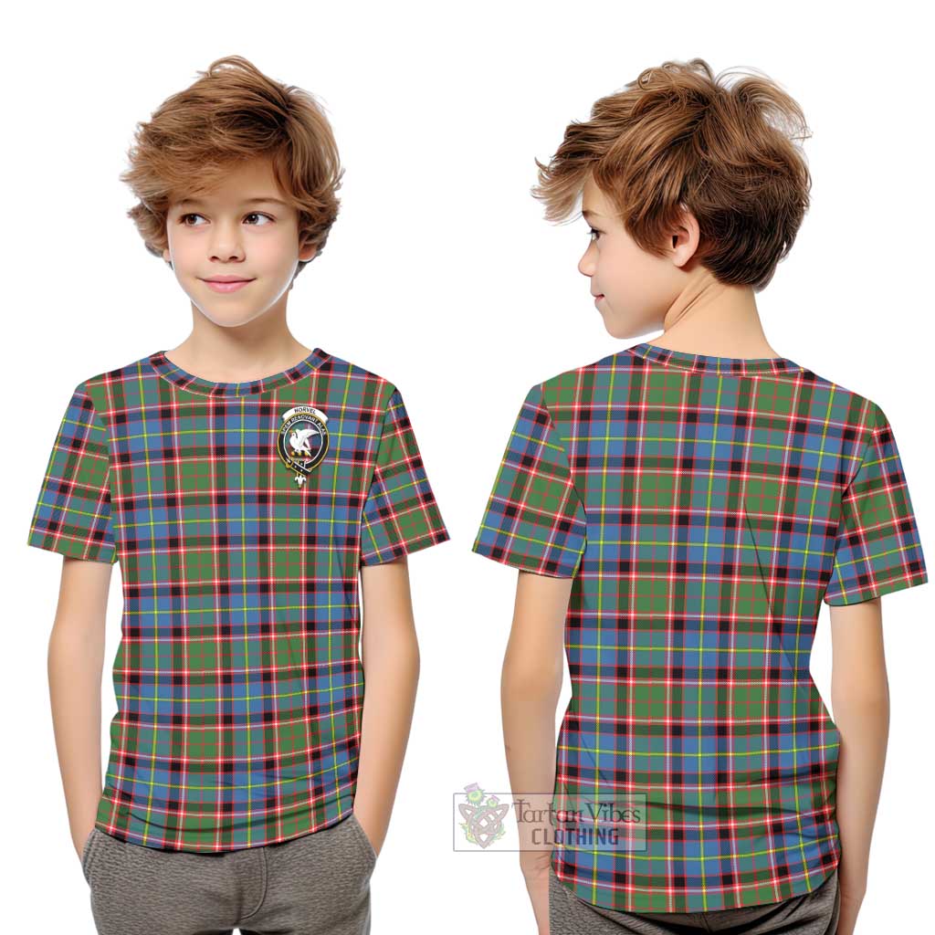 Tartan Vibes Clothing Norvel Tartan Kid T-Shirt with Family Crest