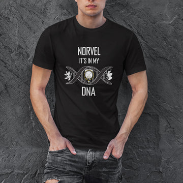 Norvel Family Crest DNA In Me Mens Cotton T Shirt